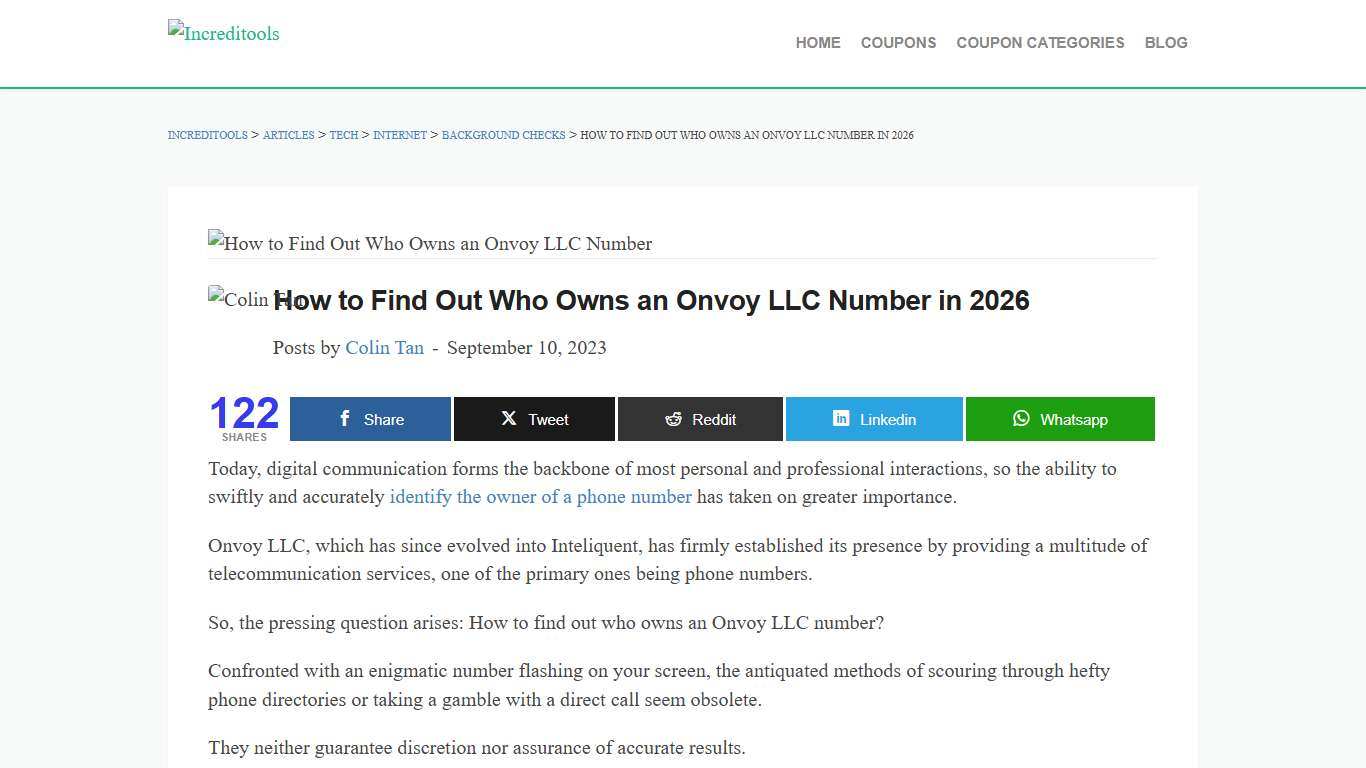 How to Find Out Who Owns an Onvoy LLC Number in 2026 - Increditools