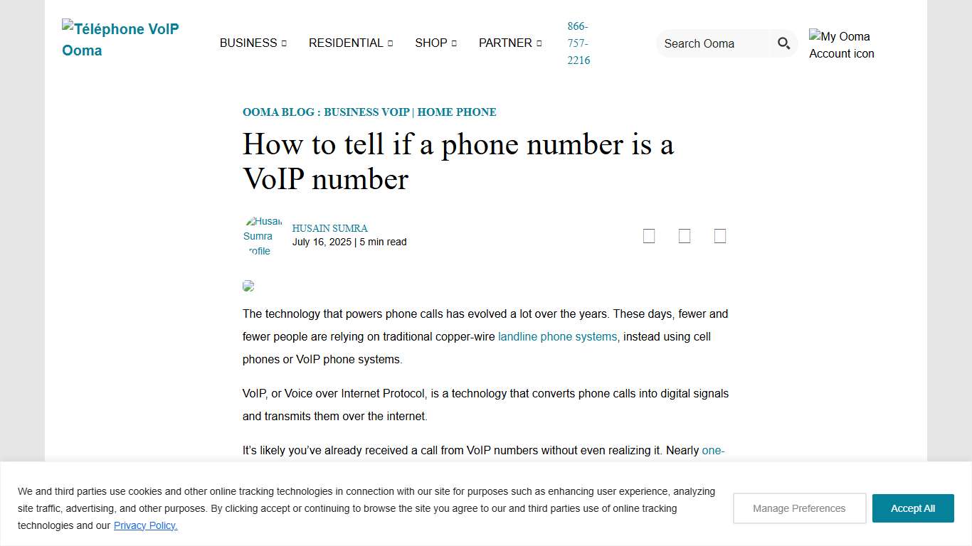 How to Tell If a Number Is VoIP or Landline Ooma